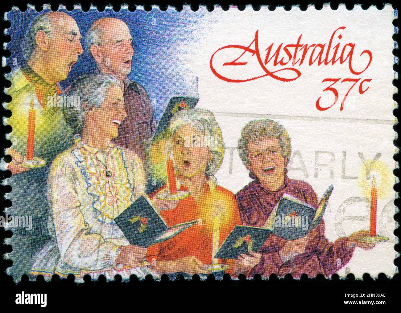 Francobollo dall'Australia nella serie di Natale 1987 Foto Stock