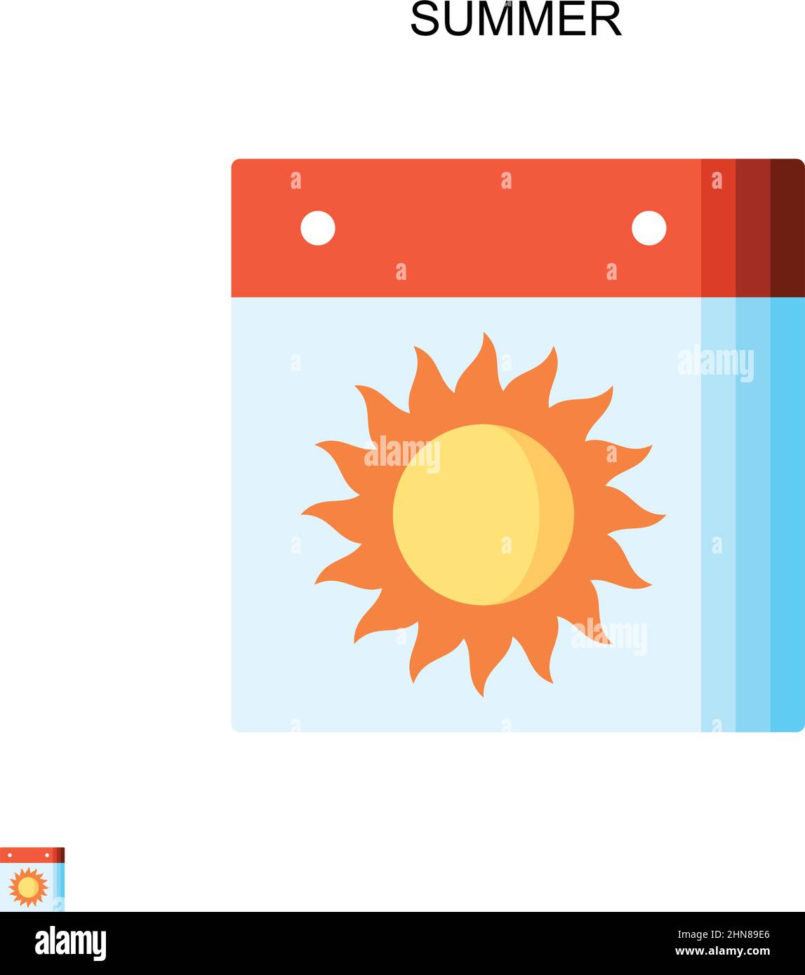 Icona vettoriale semplice estate. Modello di disegno del simbolo di illustrazione per l'elemento dell'interfaccia utente mobile Web. Illustrazione Vettoriale