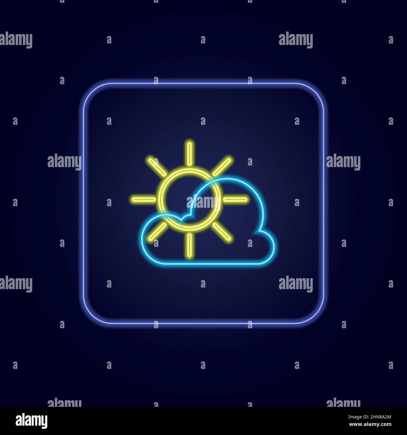 Bella elegante colorata icona meteo al neon - illustrazione Vector Illustrazione Vettoriale