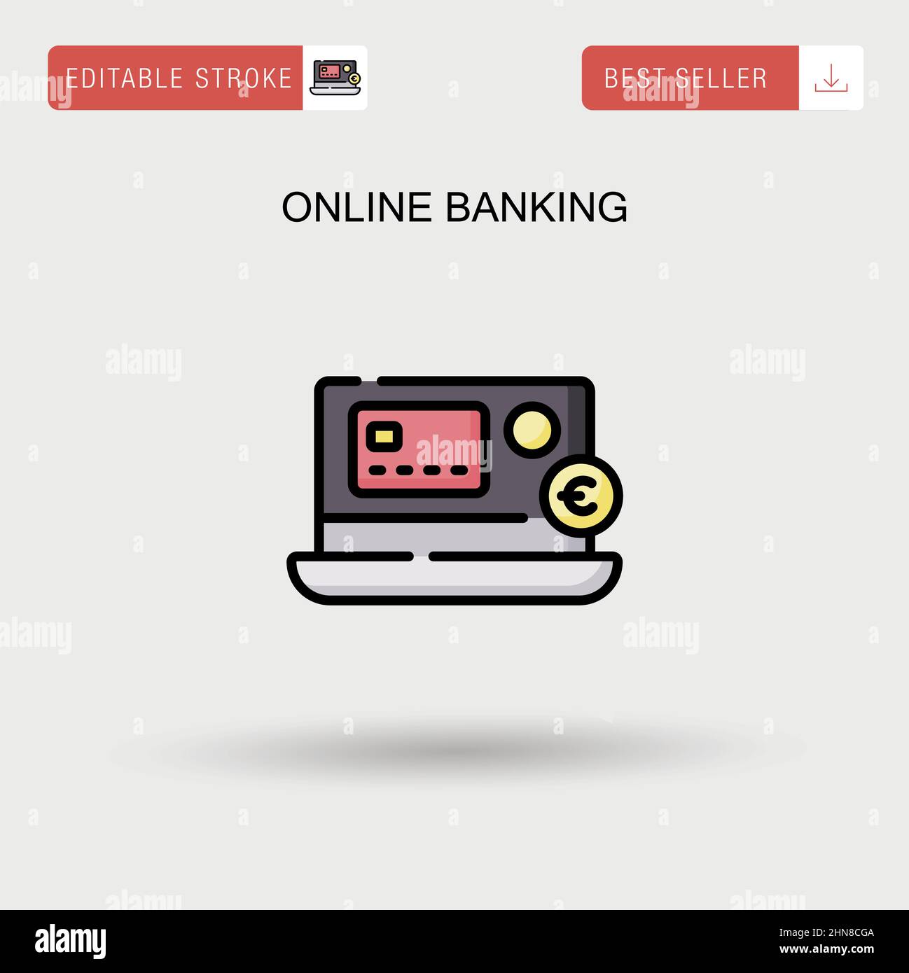 Online banking semplice icona vettoriale. Illustrazione Vettoriale