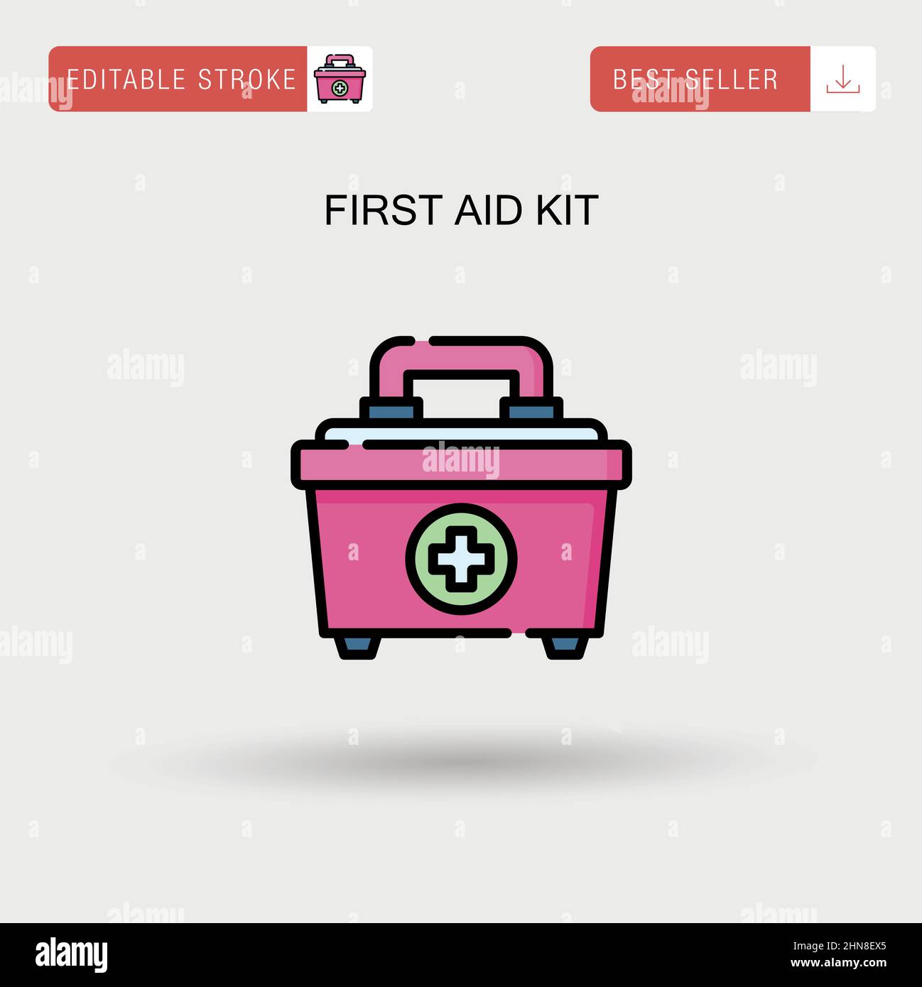 Icona vettore semplice kit di pronto soccorso. Illustrazione Vettoriale