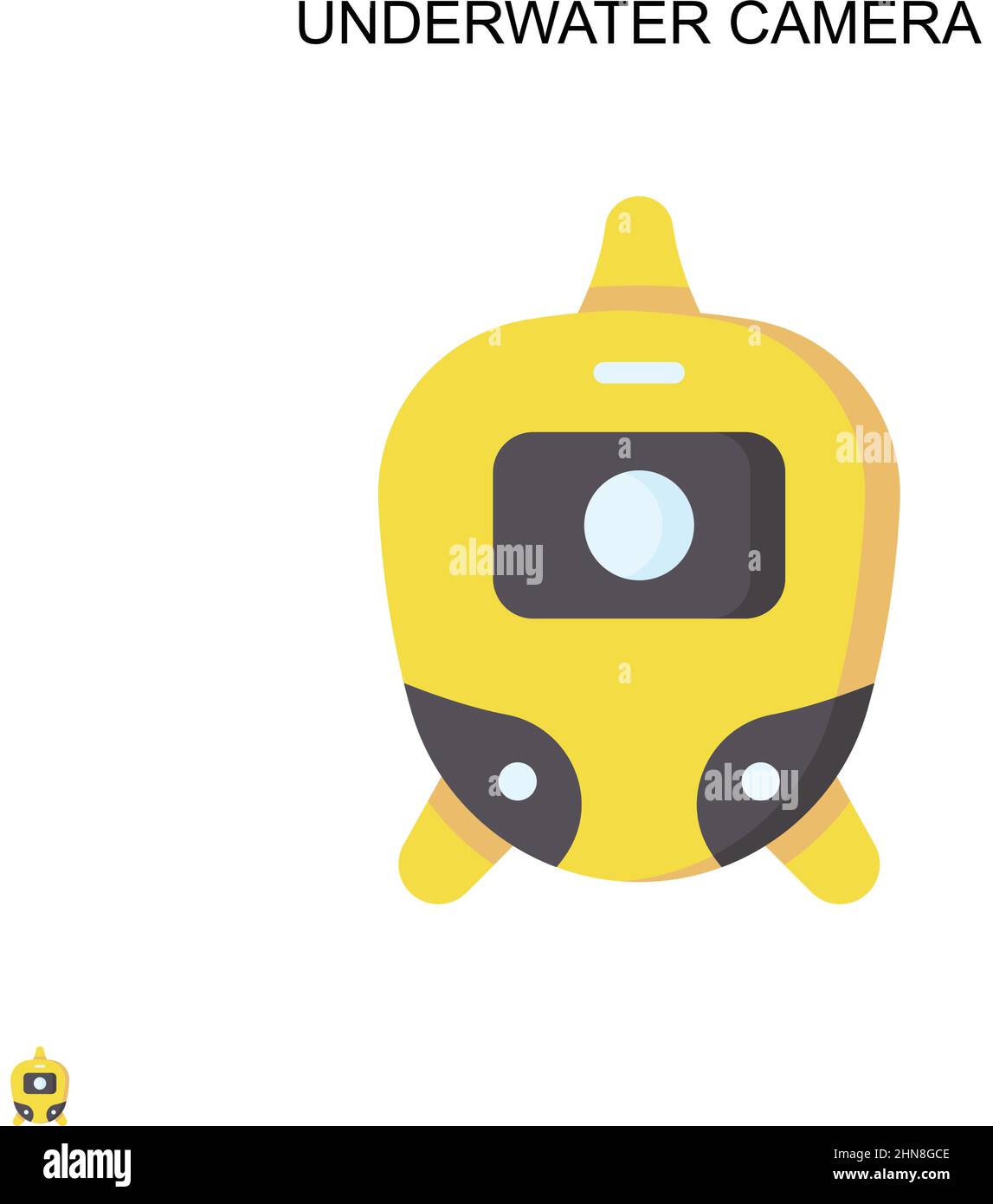 Fotocamera subacquea semplice icona vettoriale. Modello di disegno del simbolo di illustrazione per l'elemento dell'interfaccia utente mobile Web. Illustrazione Vettoriale