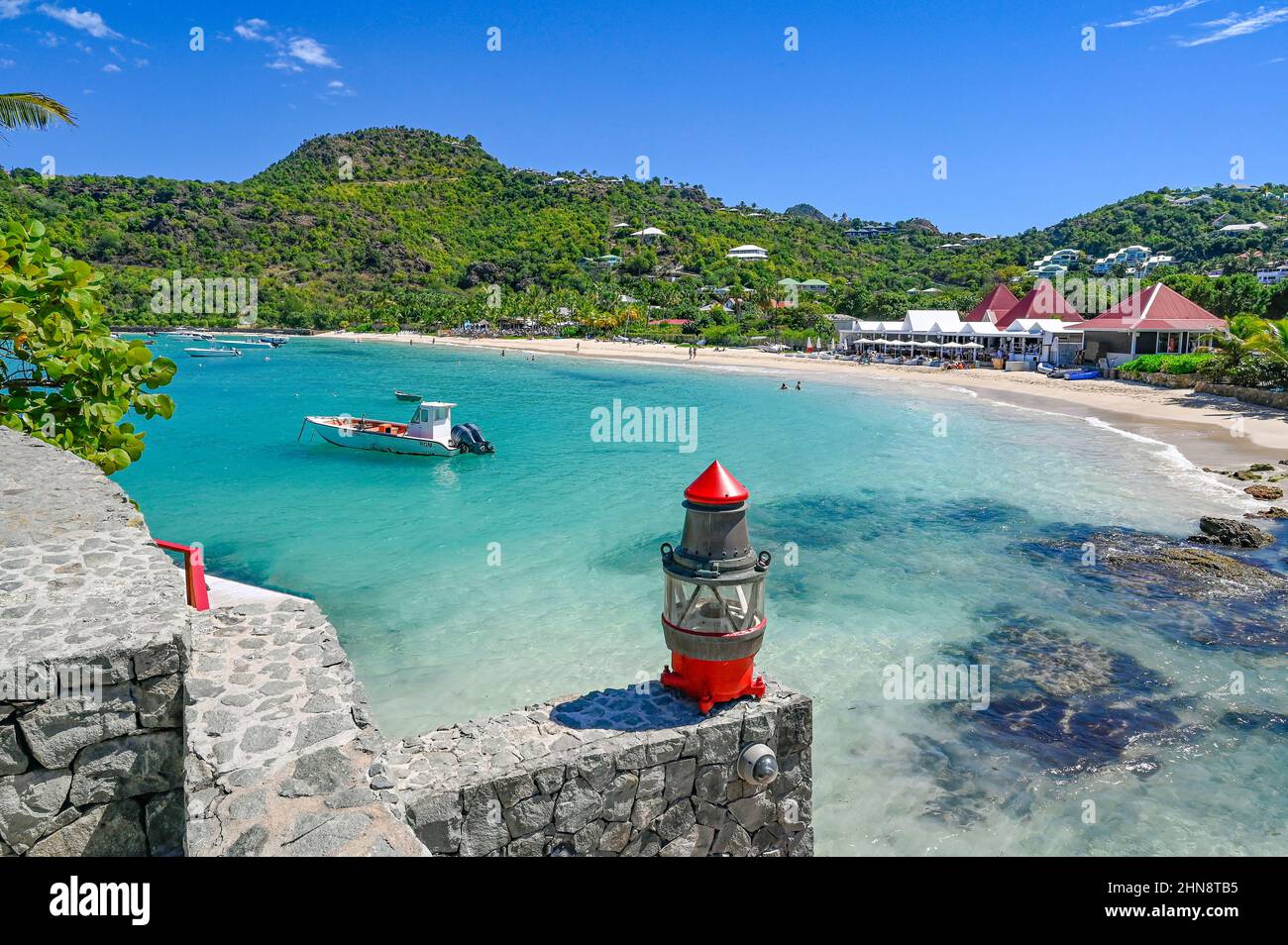 L'Eden Rock Hotel nella baia di Saint-Jean sull'isola caraibica di Saint-Barthélemy (St Barths) nelle Indie Occidentali francesi Foto Stock