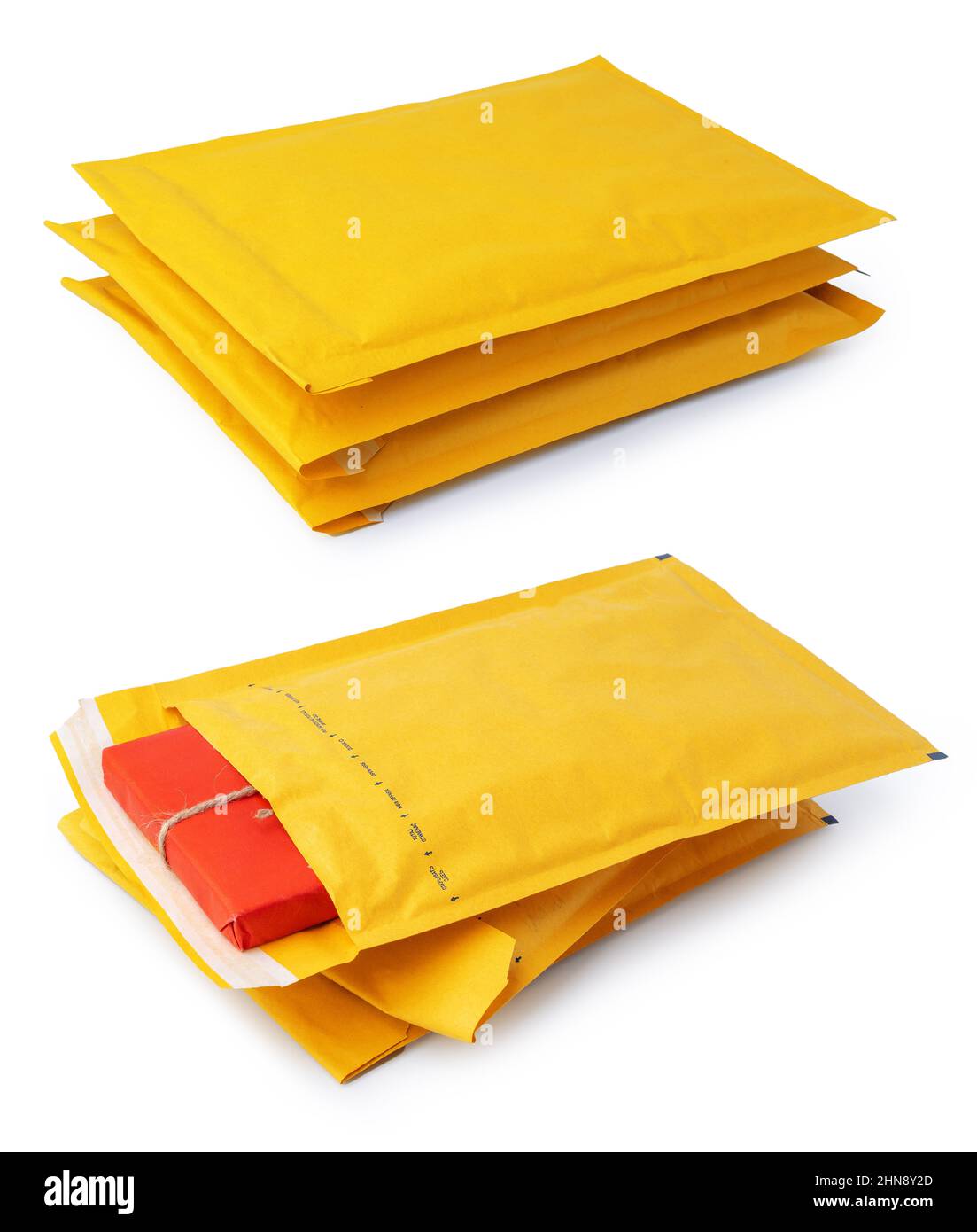 Busta spessa su sfondo bianco Foto Stock