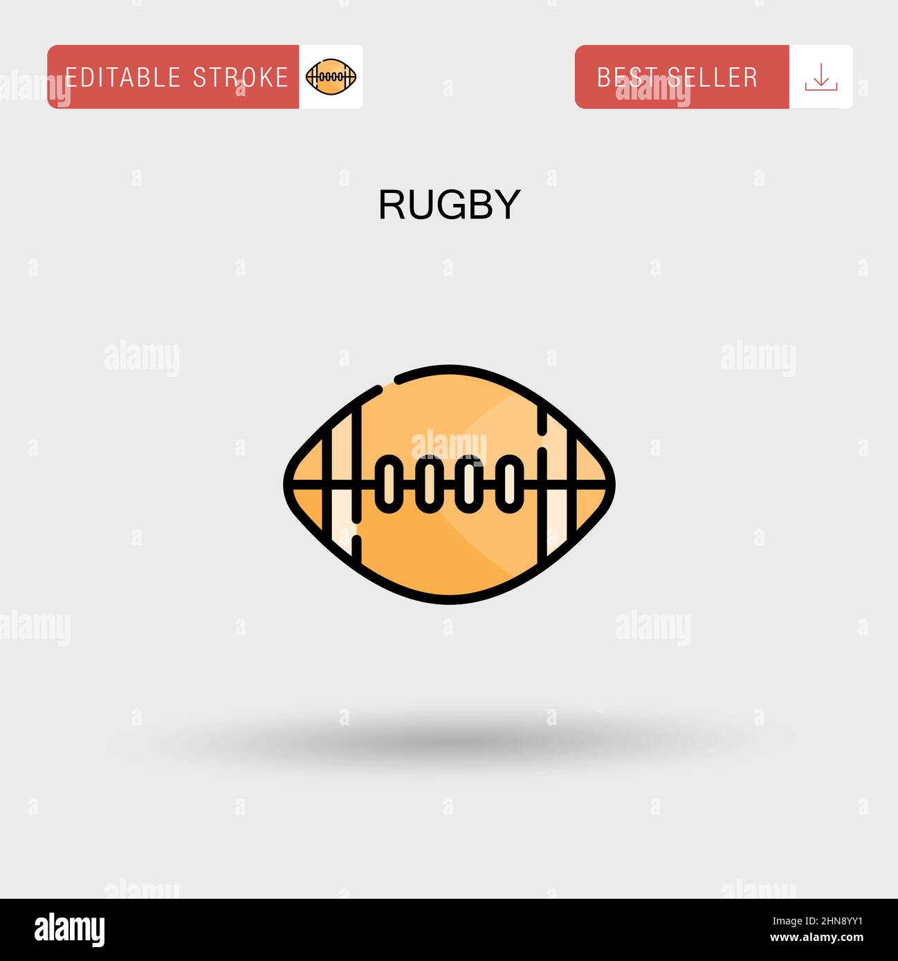 Rugby semplice icona vettoriale. Illustrazione Vettoriale