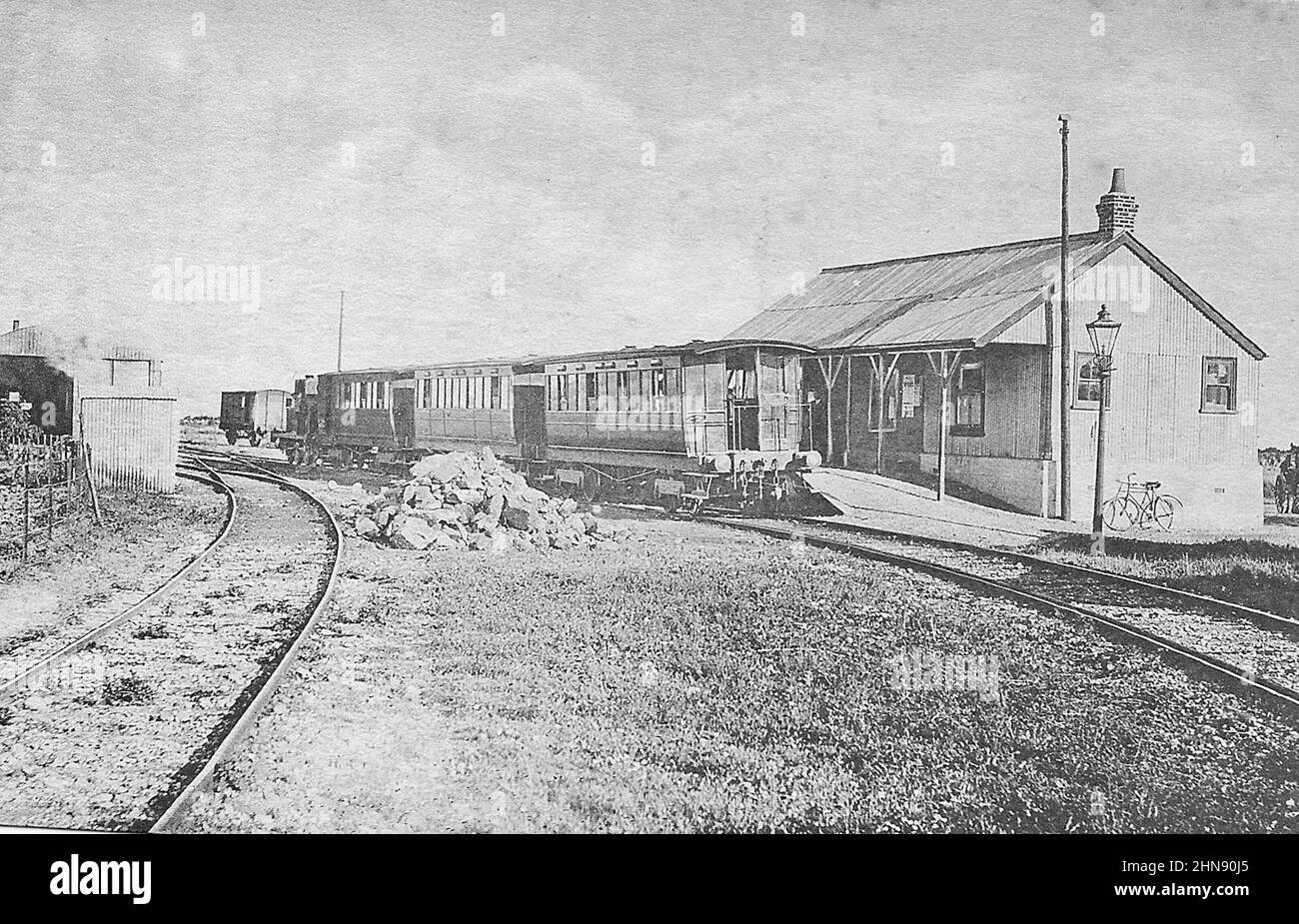 Stazione del Tramway di Selsey dai primi del 1900 Foto Stock