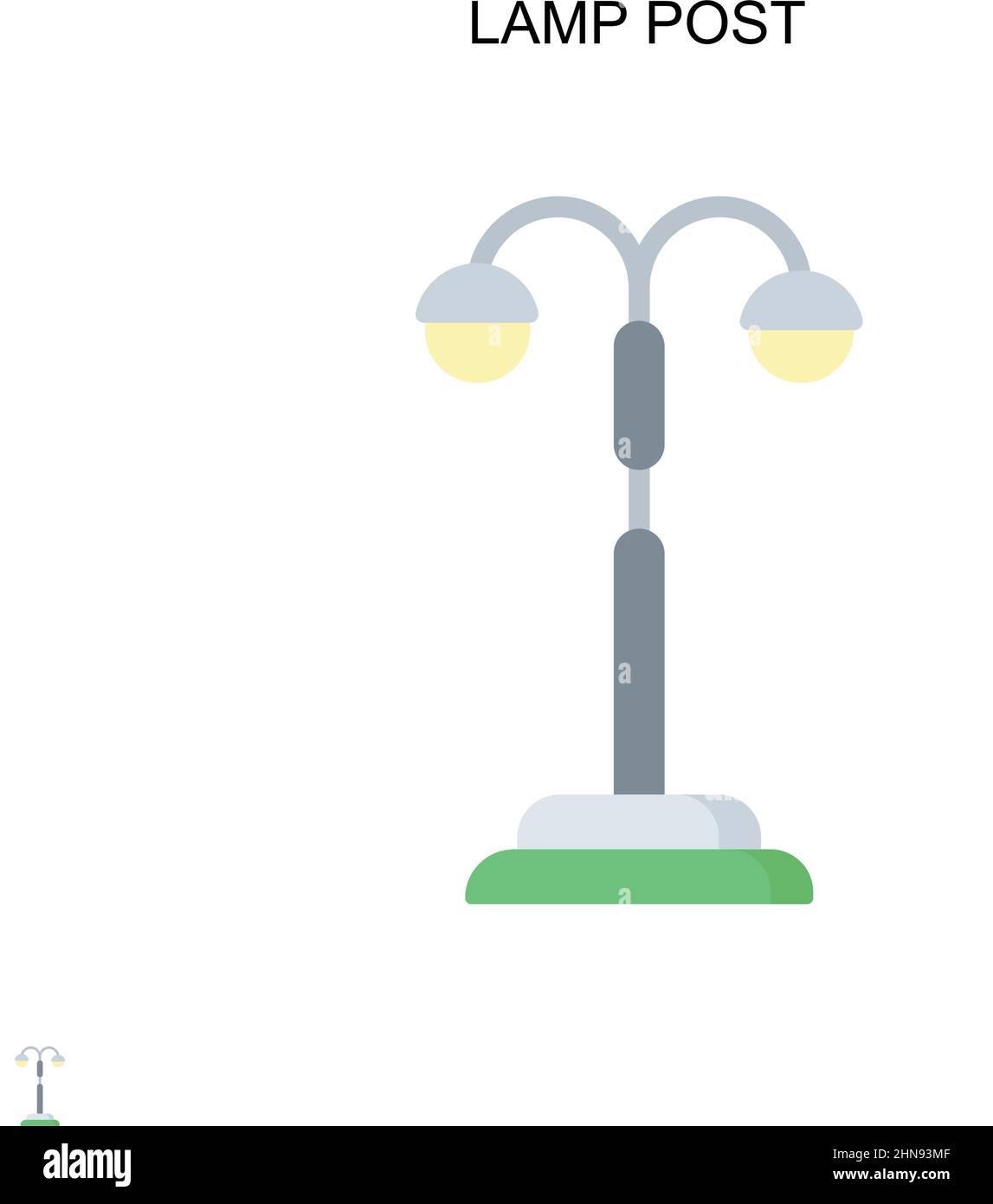 Icona vettoriale semplice sul montante della lampada. Modello di disegno del simbolo di illustrazione per l'elemento dell'interfaccia utente mobile Web. Illustrazione Vettoriale