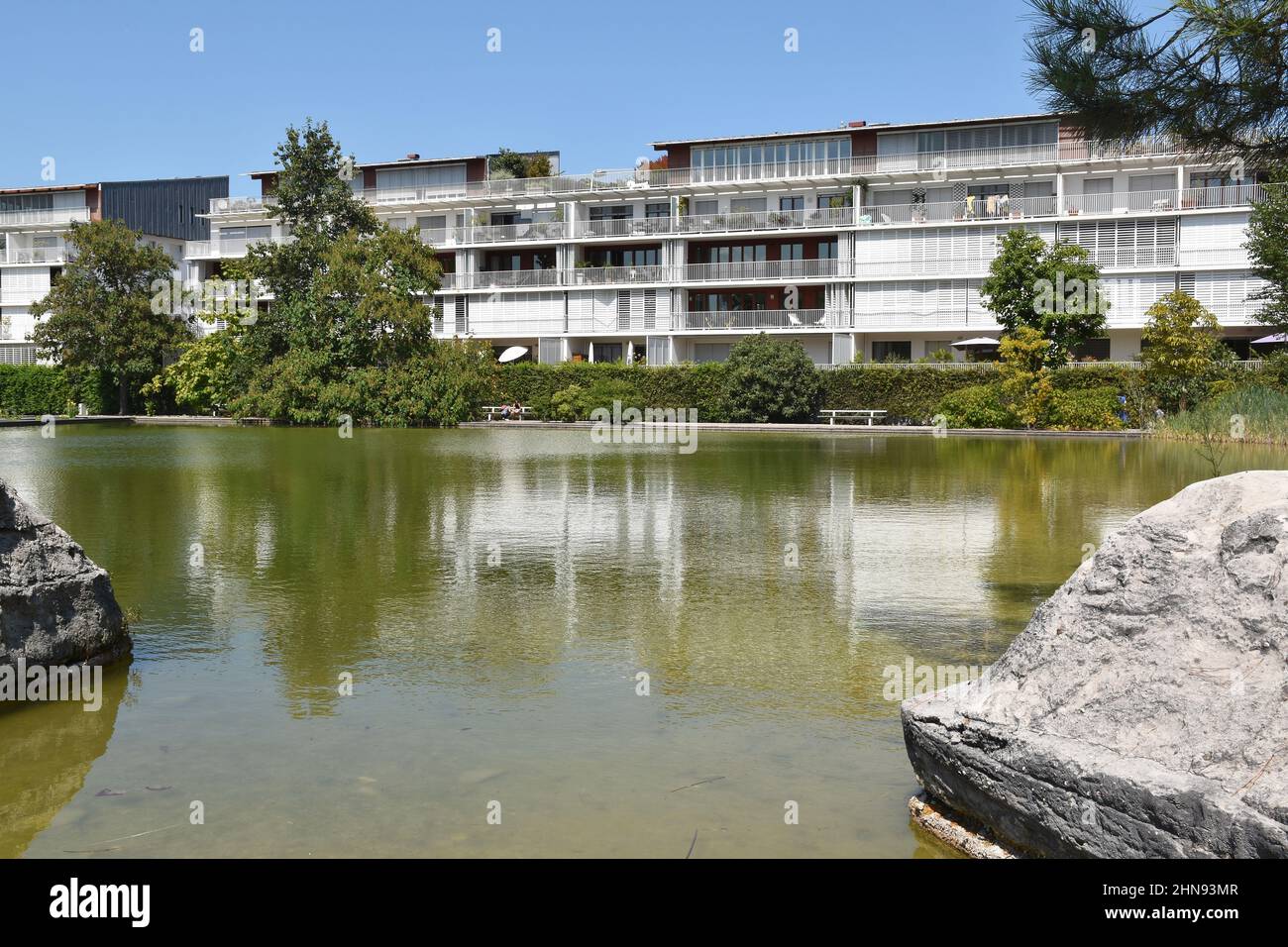 Il nuovo Jardin Botanique, Bordeaux, su un sito di brownfield vicino al fiume Garonna, ha aperto 2003, per la ricerca scientifica, e come un giardino di piacere Foto Stock