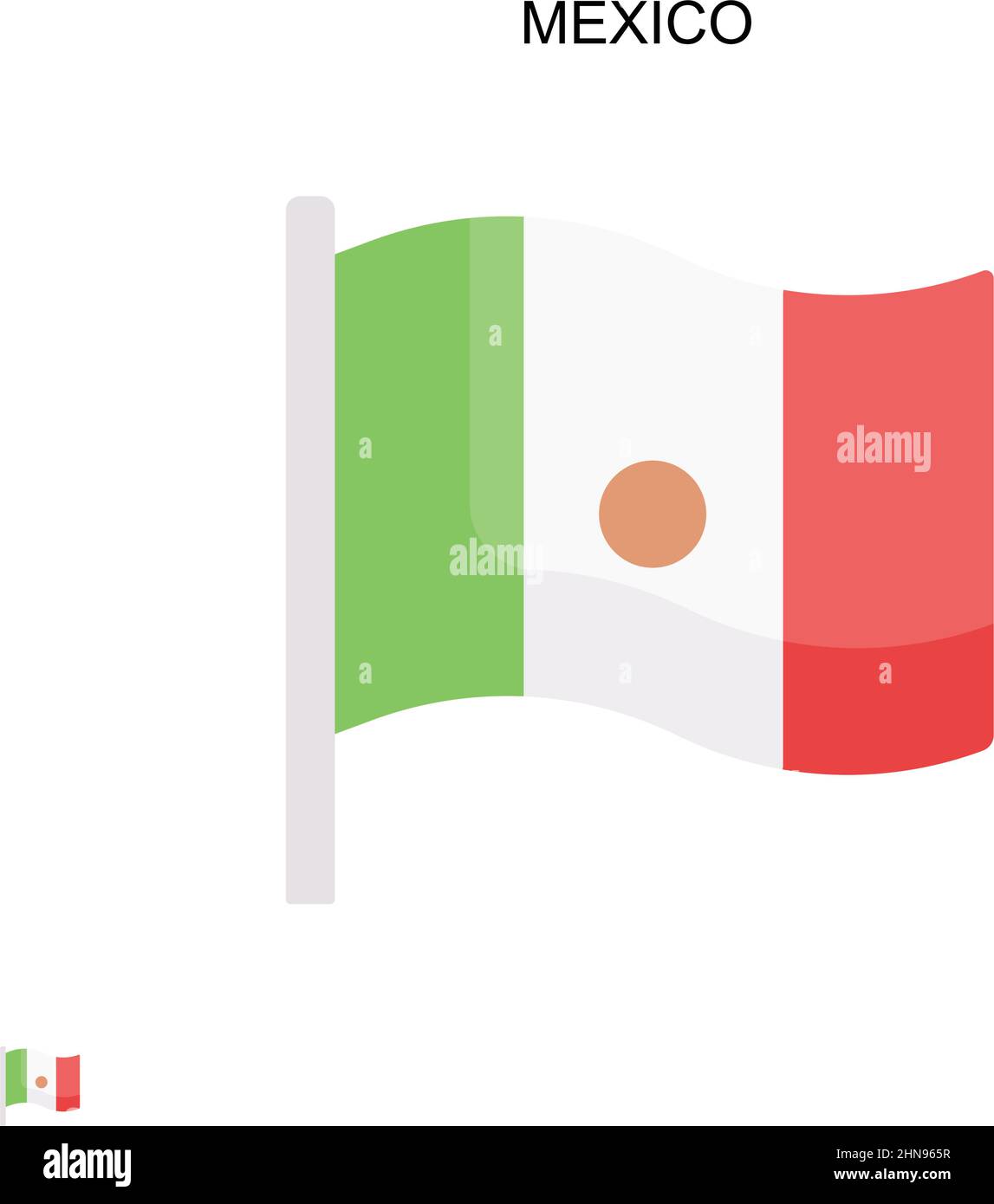 Messico semplice icona vettoriale. Modello di disegno del simbolo di illustrazione per l'elemento dell'interfaccia utente mobile Web. Illustrazione Vettoriale