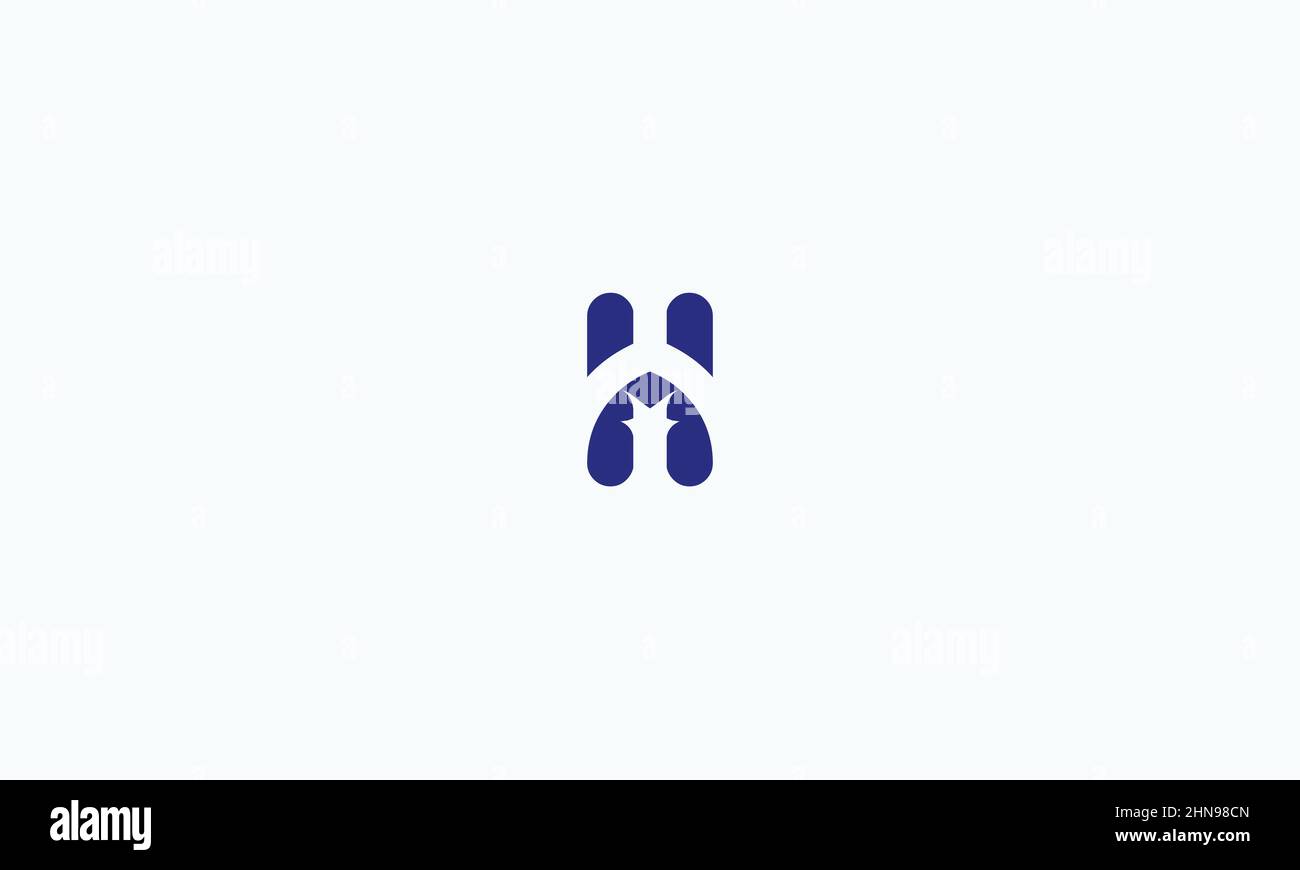 Lettera iniziale H icona del logo minimal design illustrazione di stile moderno. Illustrazione Vettoriale