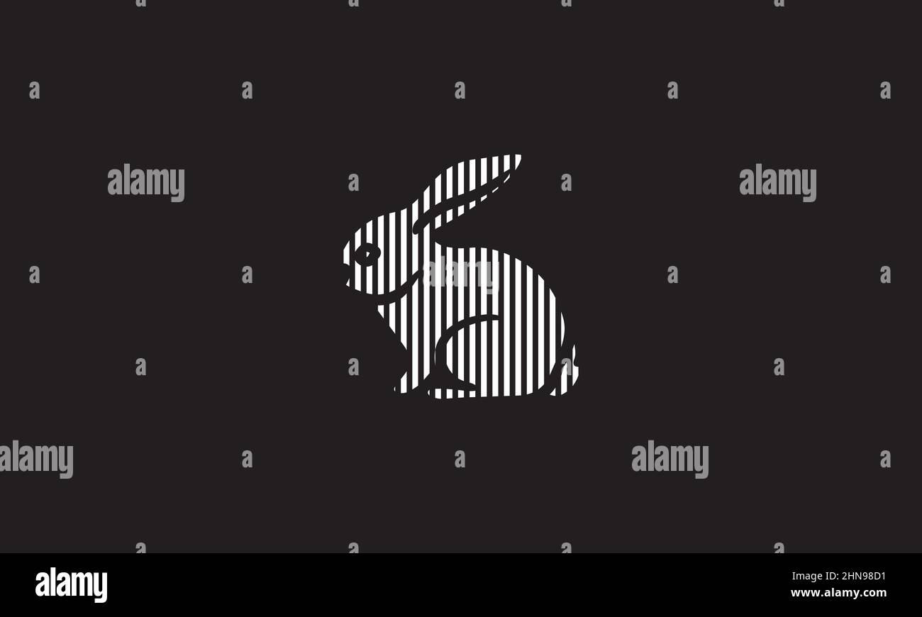 Lettera iniziale Rabit minimal logo design icona di stile moderno illustrazione. Illustrazione Vettoriale