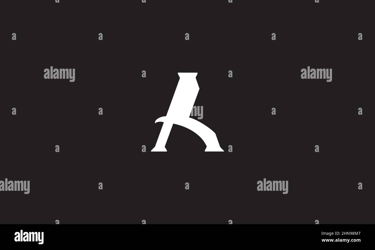 Lettera iniziale Un logo minimal design icona di stile moderno illustrazione. Illustrazione Vettoriale