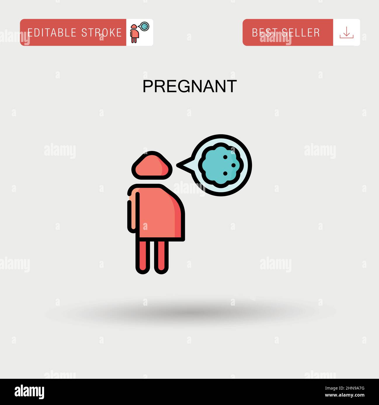 Icona vettore semplice gravida. Illustrazione Vettoriale