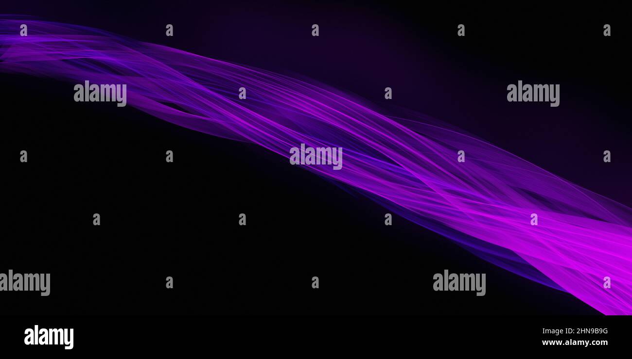 Tecnologia linea onde Vibrant Deep Violet Colors astratto sfondo Foto Stock