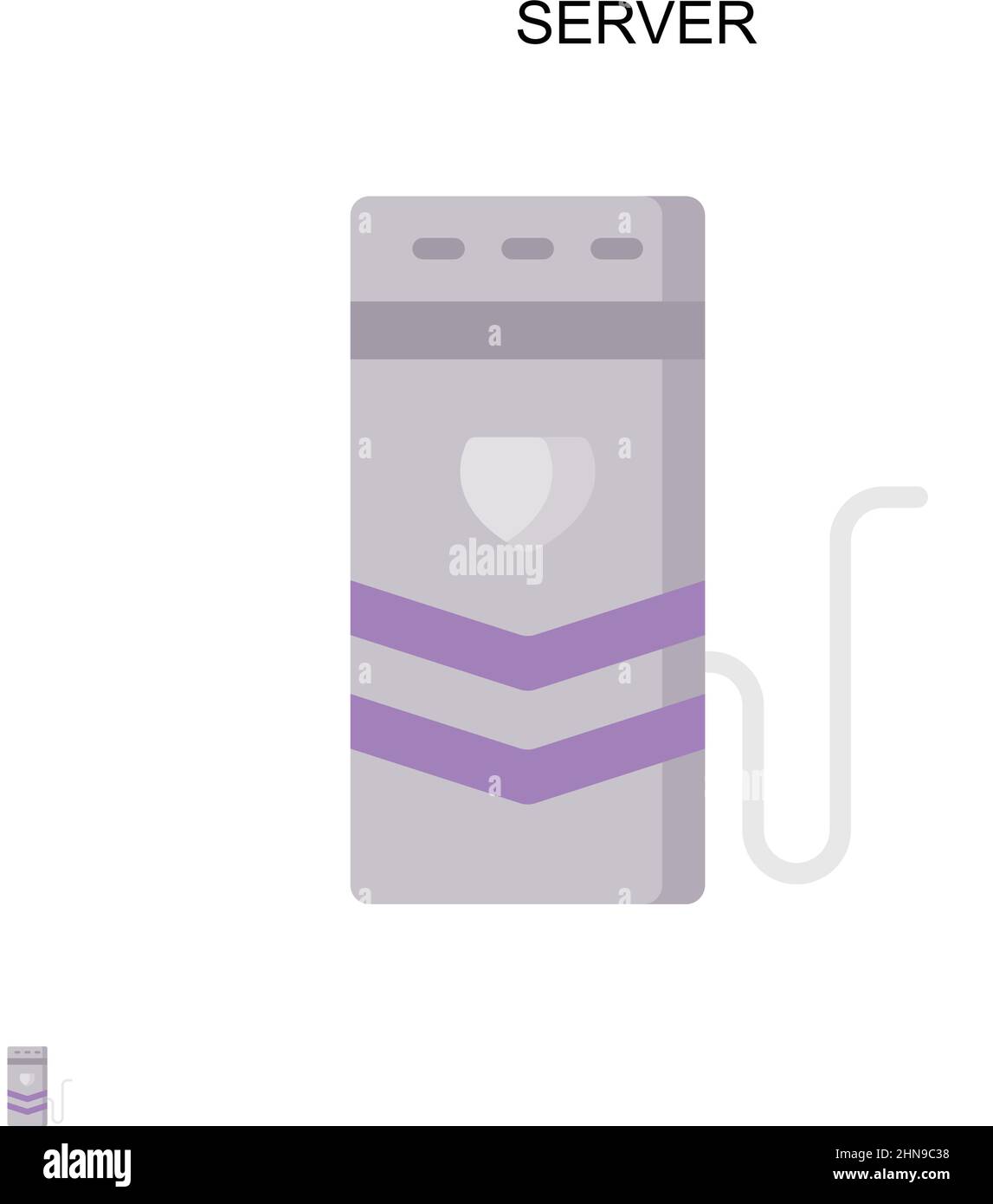 Icona vettore semplice server. Modello di disegno del simbolo di illustrazione per l'elemento dell'interfaccia utente mobile Web. Illustrazione Vettoriale