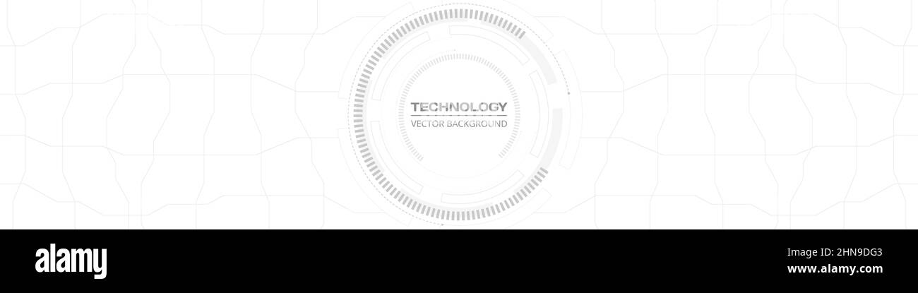 Sfondo astratto di big data con struttura circolare ed elementi tecnologici digitali. Concetto di comunicazione innovazione vettore di fondo Illustrazione Vettoriale