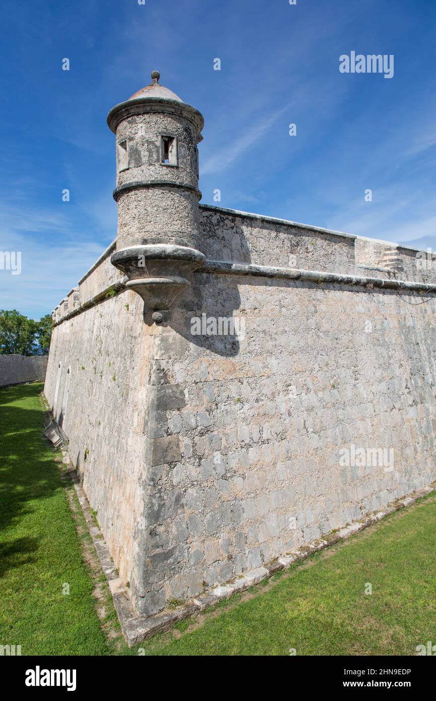 Mura esterne, Fort San Jose, Campeche, Stato di Campeche, Messico Foto Stock