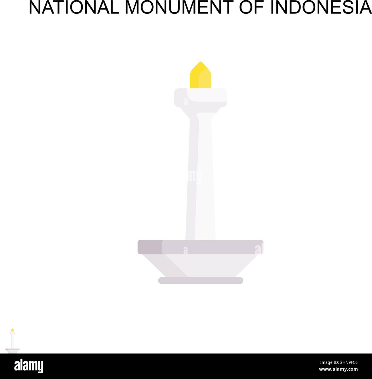 Monumento nazionale di indonesia semplice vettore icona. Modello di disegno del simbolo di illustrazione per l'elemento dell'interfaccia utente mobile Web. Illustrazione Vettoriale