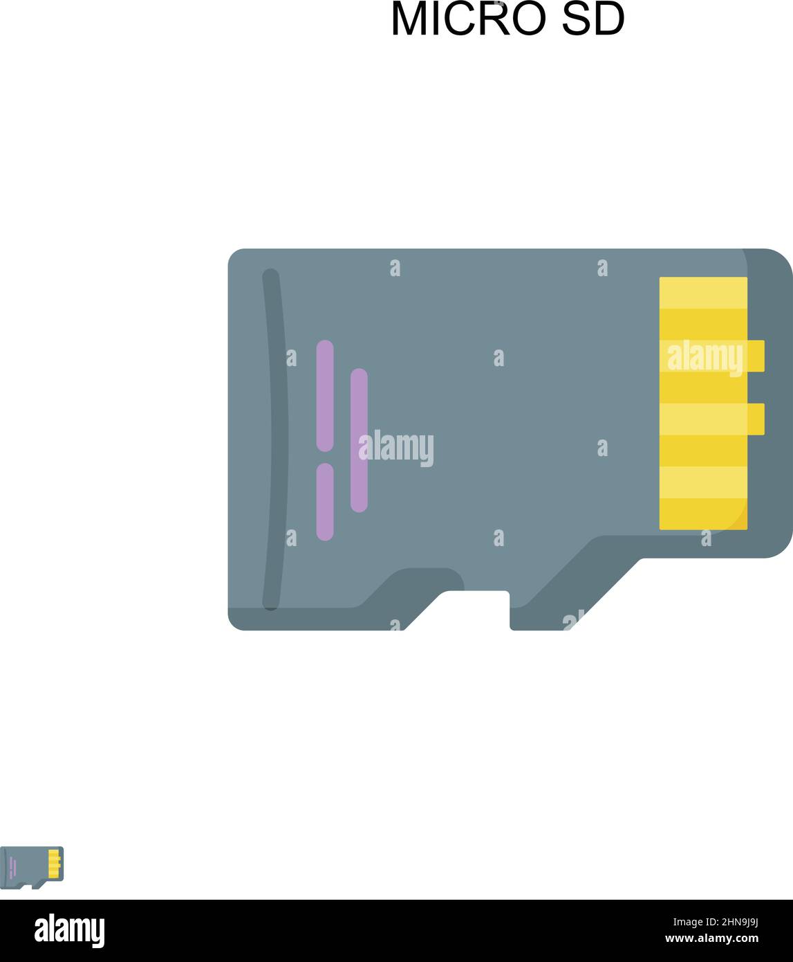 Icona vettore semplice Micro sd. Modello di disegno del simbolo di illustrazione per l'elemento dell'interfaccia utente mobile Web. Illustrazione Vettoriale