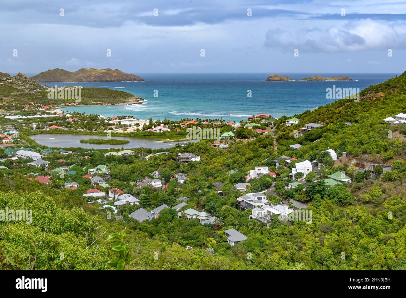 L'Anse de la Grande Saline sull'isola caraibica di Saint-Barthélemy Foto Stock