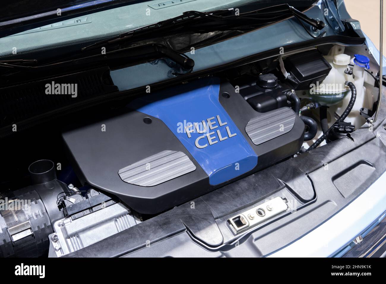 Concetto di auto con motore a idrogeno Foto Stock