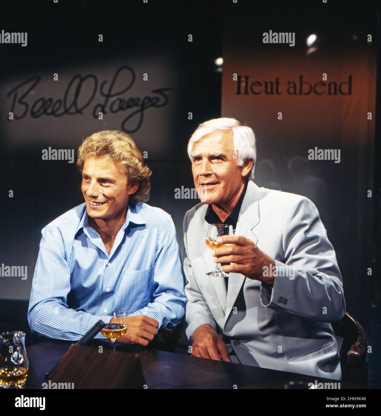 Beut' Abend, Talkshow mit Joachim Fuchsberger, (rechts), Talkgast: Golfspieler Bernhard Langer Foto Stock