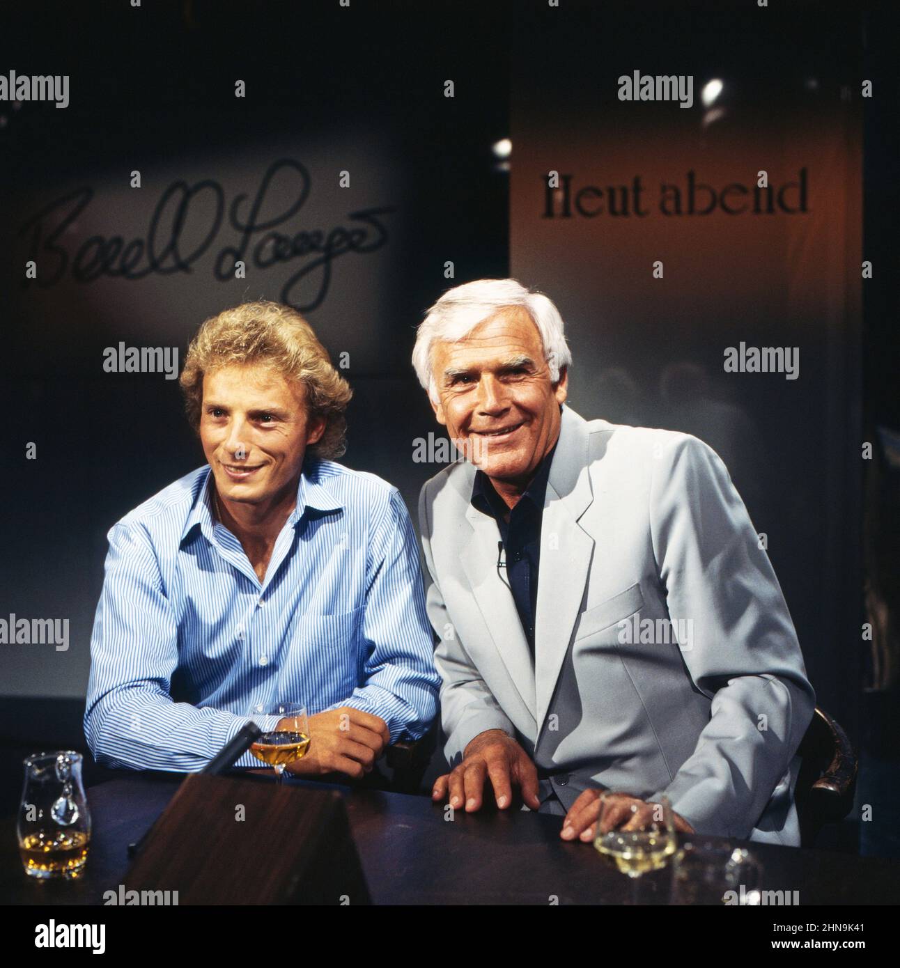 Beut' Abend, Talkshow mit Joachim Fuchsberger, (rechts), Talkgast: Golfspieler Bernhard Langer Foto Stock