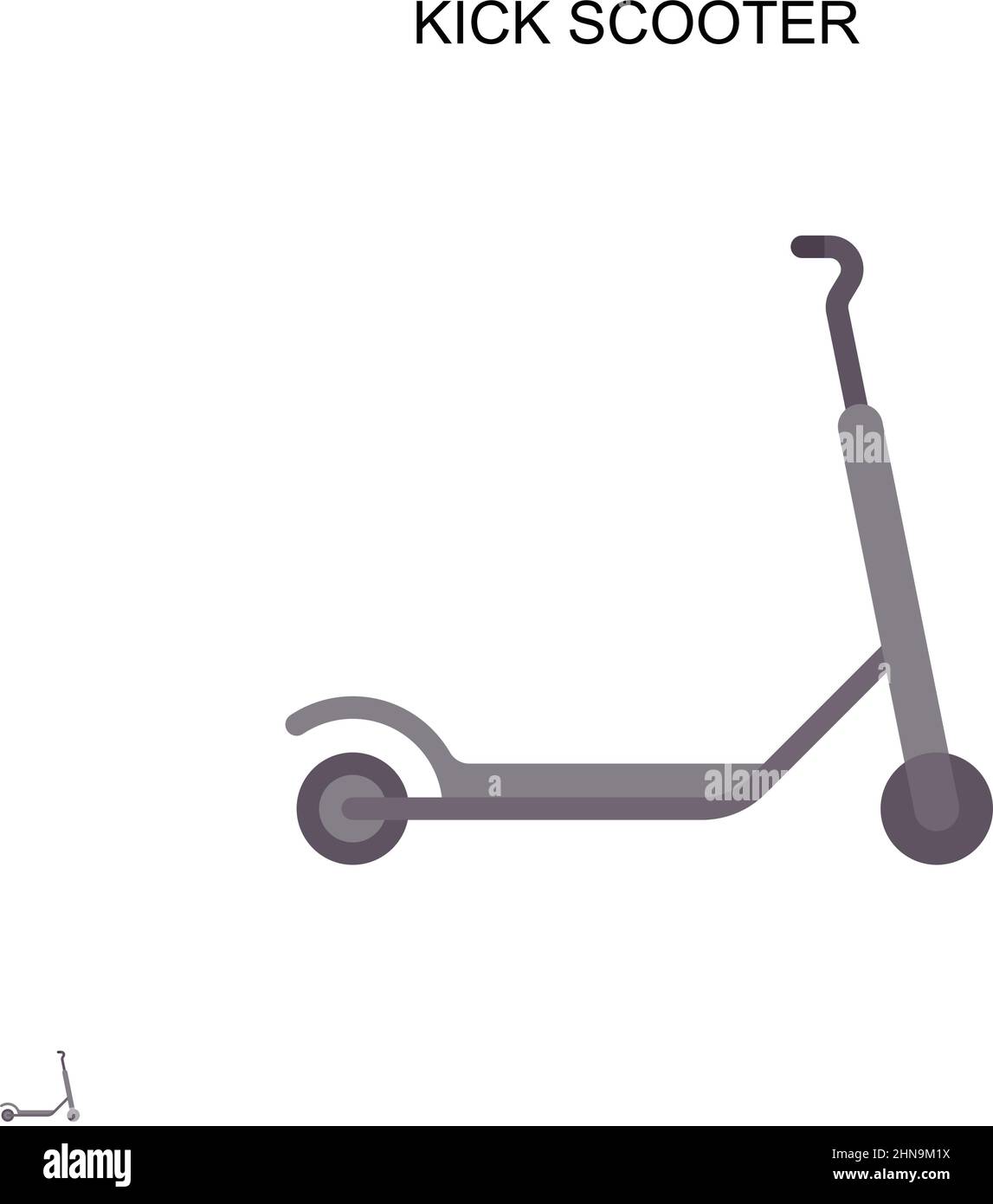 Calcio scooter semplice icona vettoriale. Modello di disegno del simbolo di illustrazione per l'elemento dell'interfaccia utente mobile Web. Illustrazione Vettoriale