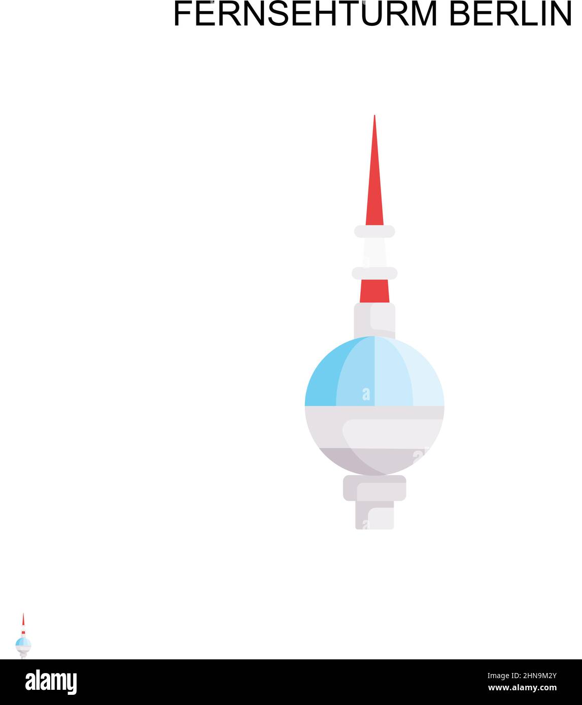 Fernsehturm berlino semplice vettore icona. Modello di disegno del simbolo di illustrazione per l'elemento dell'interfaccia utente mobile Web. Illustrazione Vettoriale