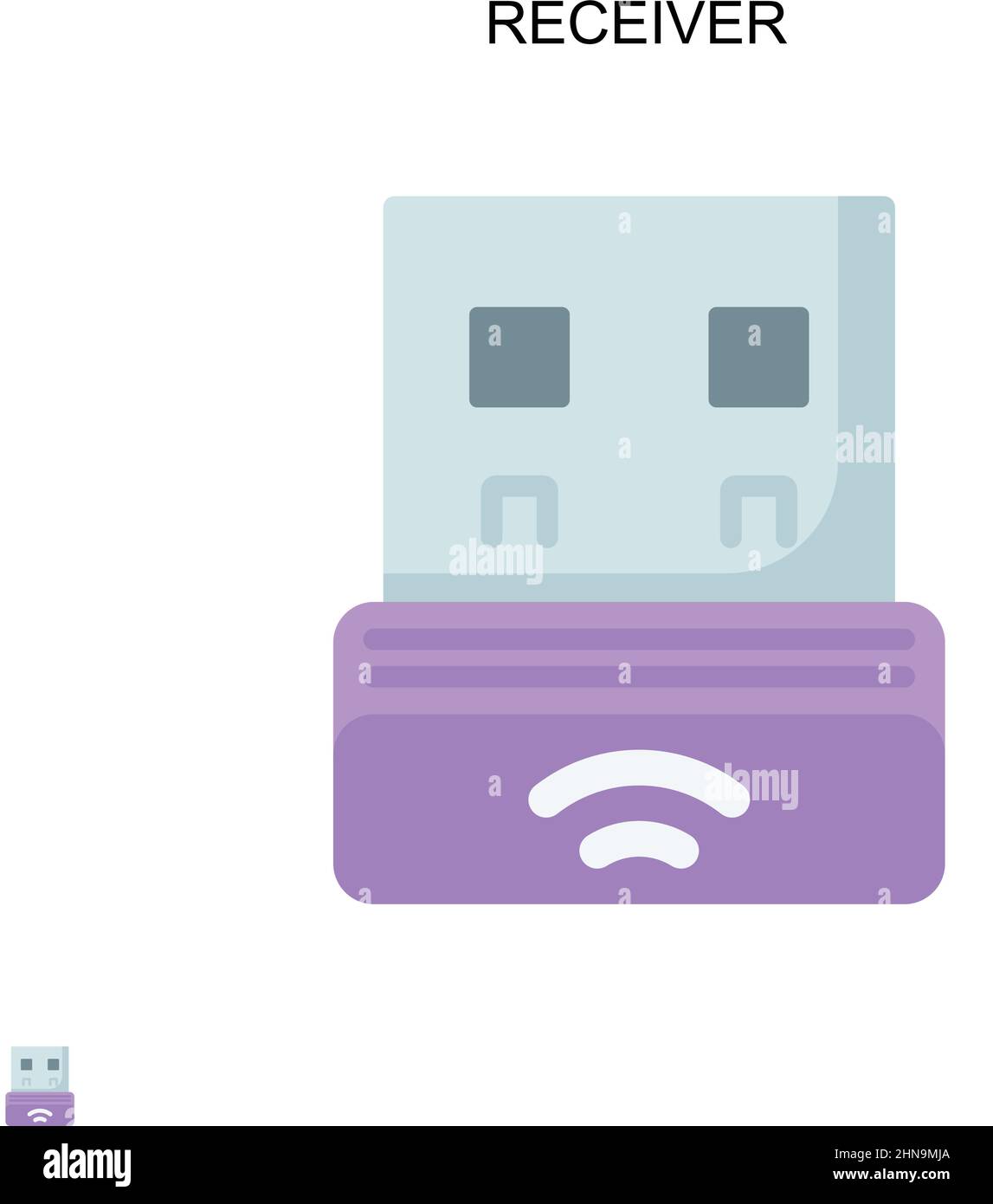 Icona vettore semplice ricevitore. Modello di disegno del simbolo di illustrazione per l'elemento dell'interfaccia utente mobile Web. Illustrazione Vettoriale