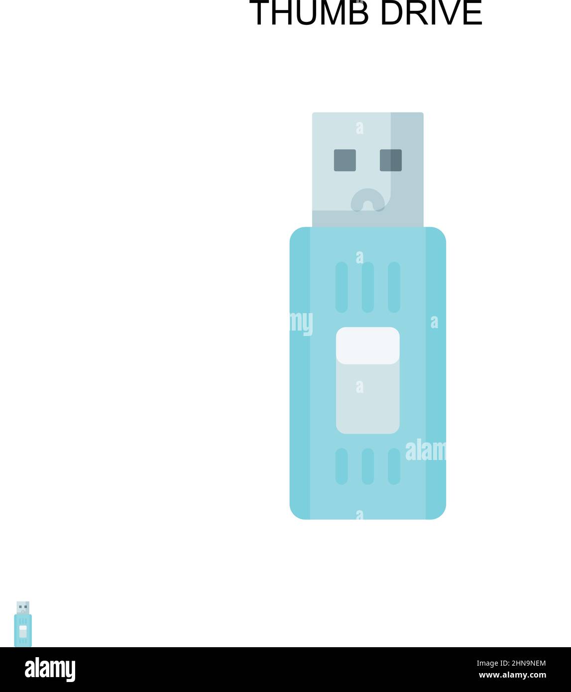 Icona vettoriale semplice con chiavetta USB. Modello di disegno del simbolo di illustrazione per l'elemento dell'interfaccia utente mobile Web. Illustrazione Vettoriale