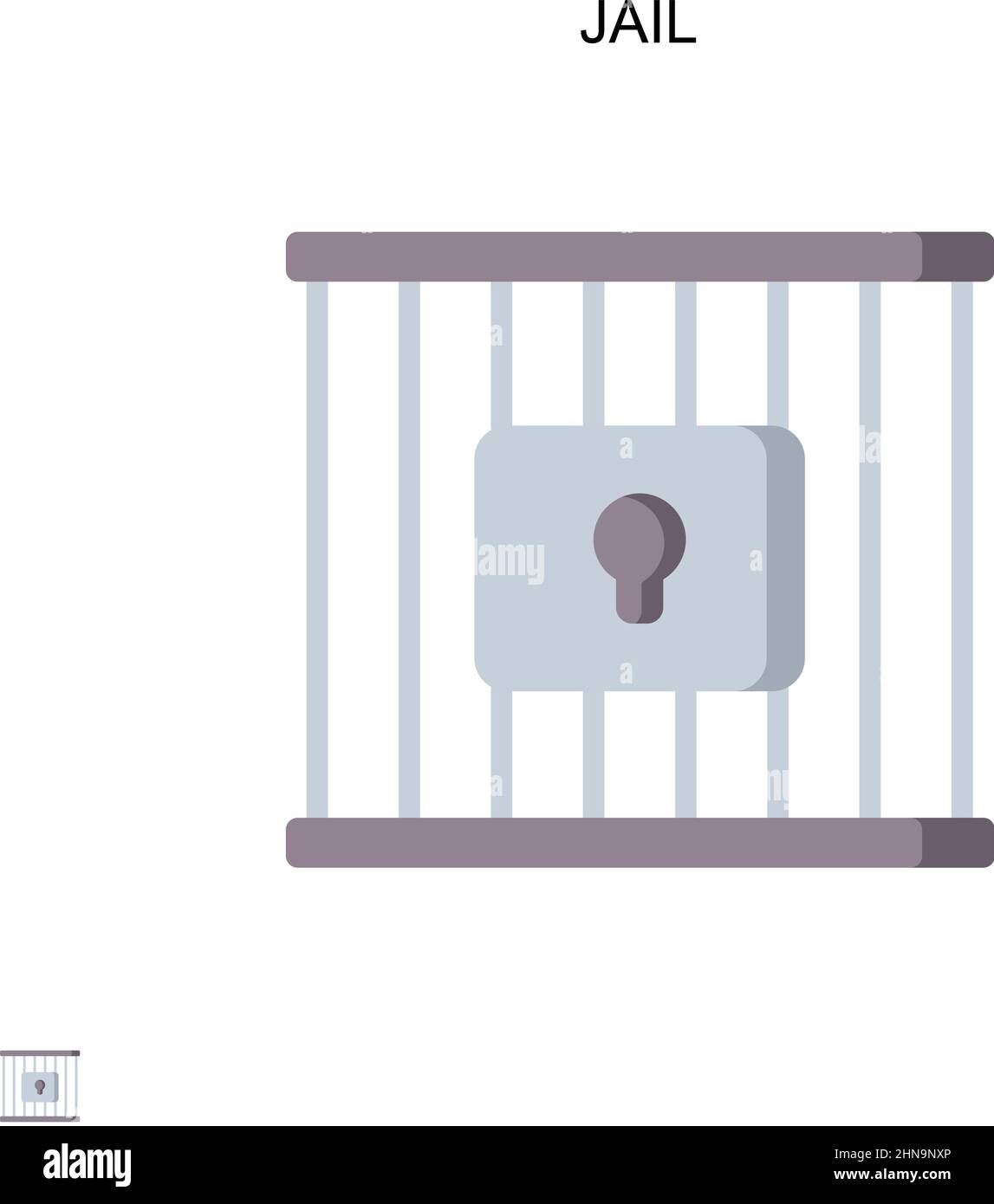 Icona vettore semplice jail. Modello di disegno del simbolo di illustrazione per l'elemento dell'interfaccia utente mobile Web. Illustrazione Vettoriale
