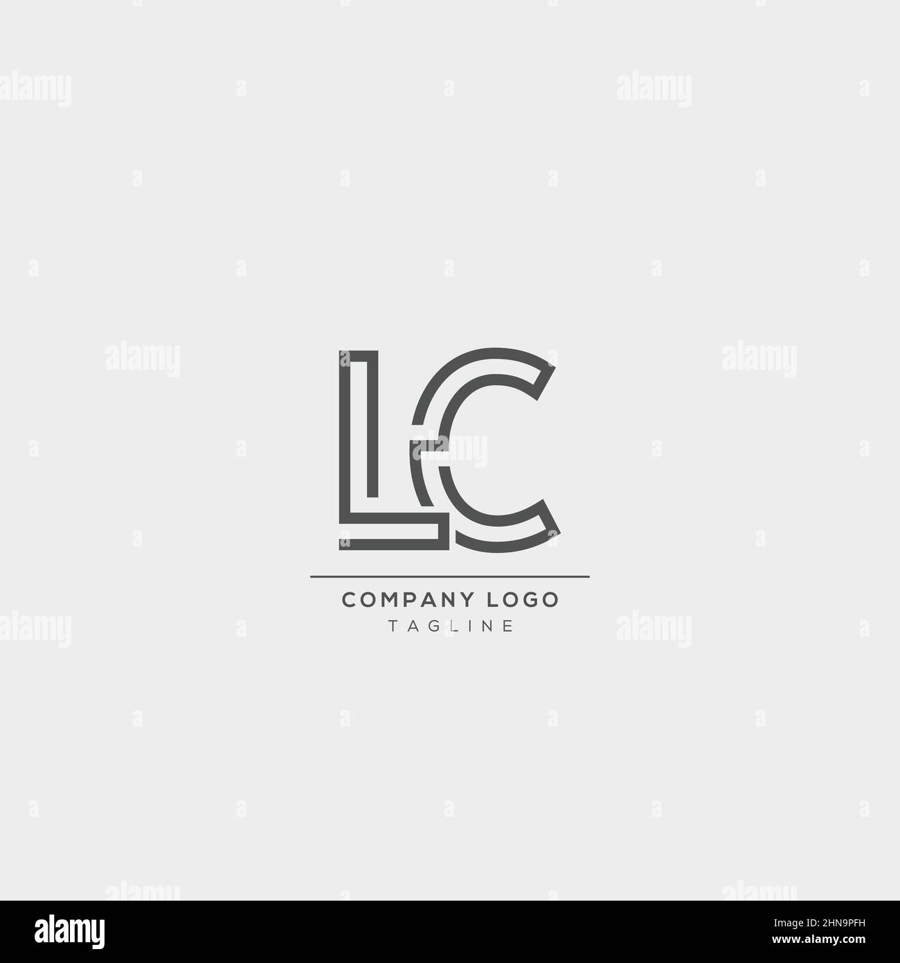 Astratto premium lineare lettera LC logo icona design moderno stile minimalista illustrazione. Illustrazione Vettoriale