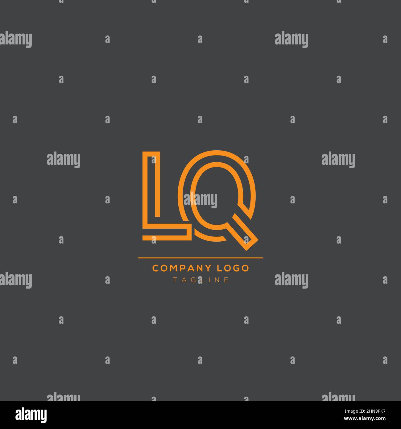 Astratto premium lineare lettera LQ logo icona design moderno stile minimalista illustrazione. Illustrazione Vettoriale