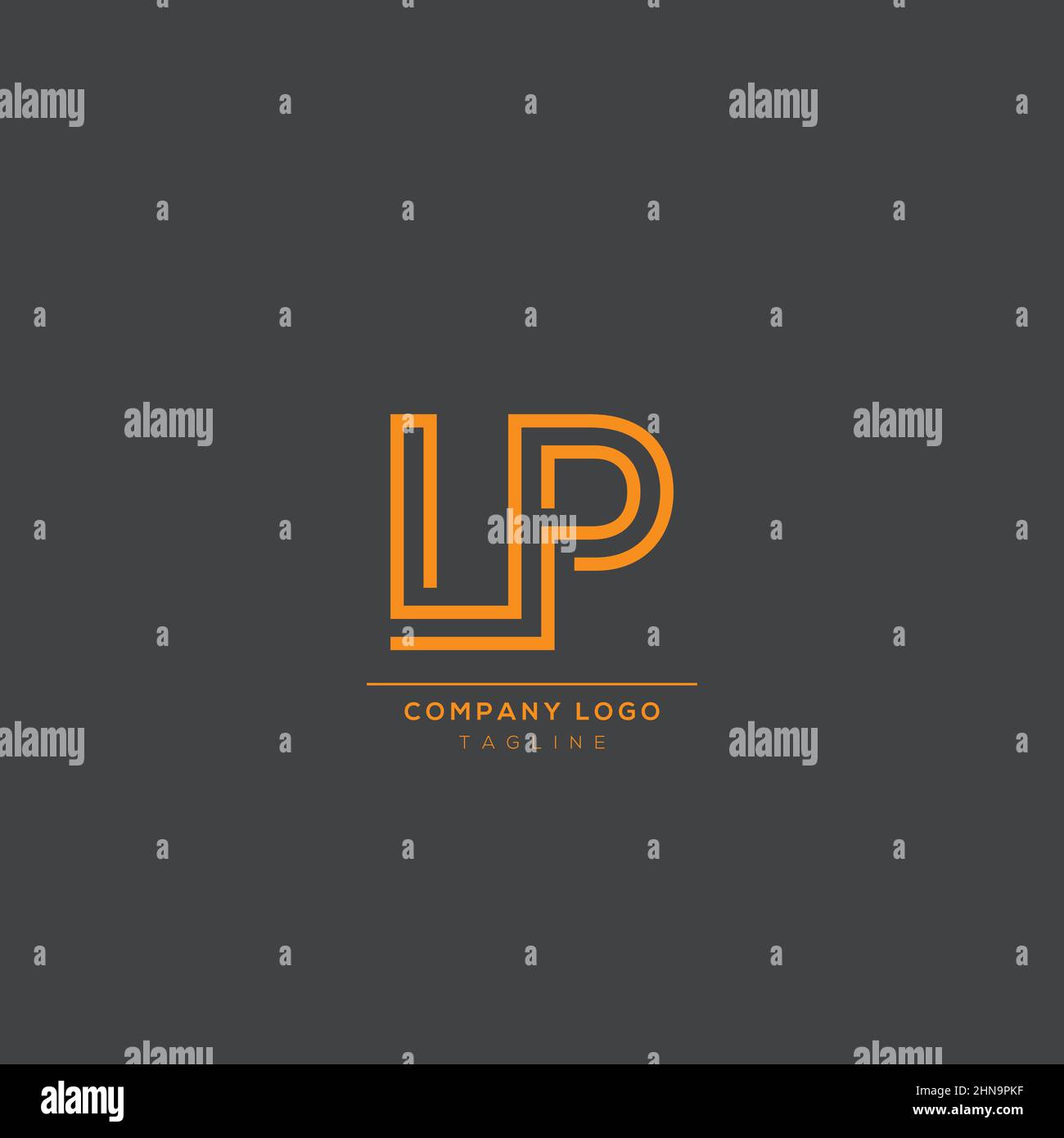 Astratto premium lineare lettera LP logo icona design moderno stile minimalista illustrazione. Illustrazione Vettoriale
