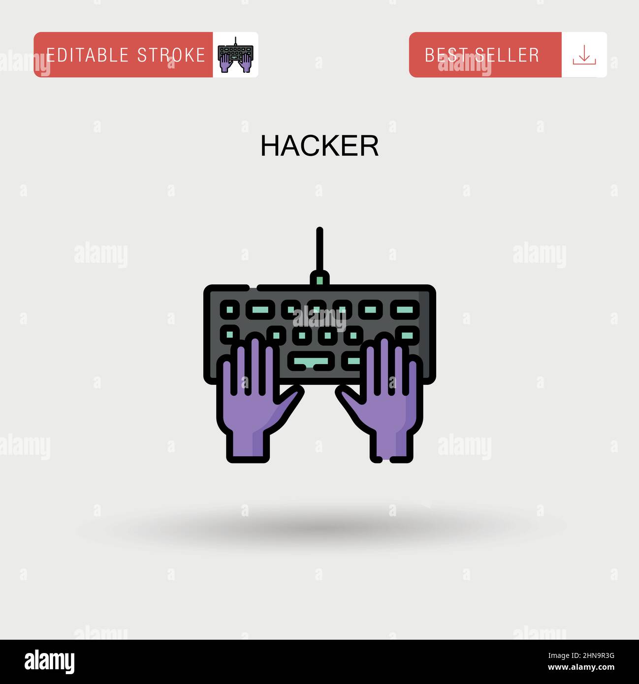 Icona vettore semplice hacker. Illustrazione Vettoriale