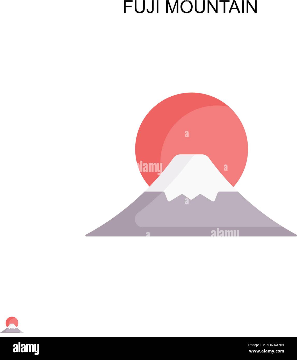 Fuji montagna semplice icona vettoriale. Modello di disegno del simbolo di illustrazione per l'elemento dell'interfaccia utente mobile Web. Illustrazione Vettoriale