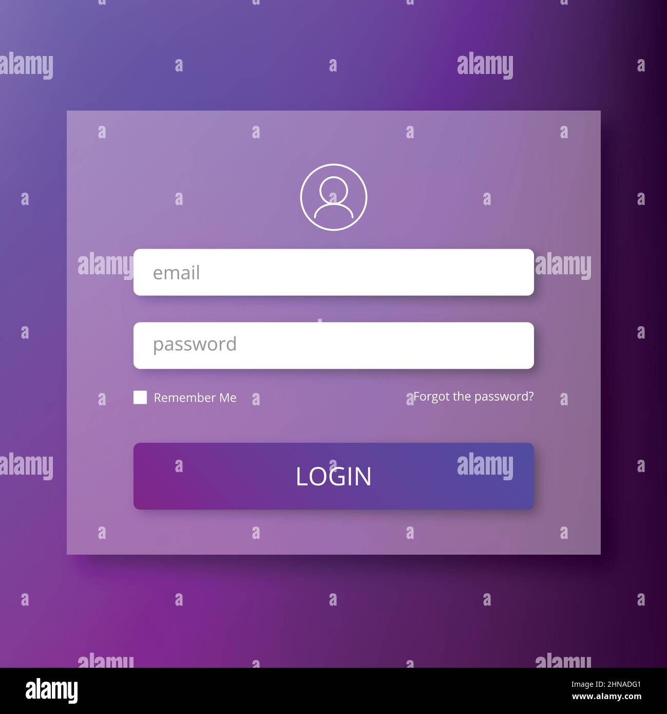 Modulo di accesso viola. Illustrazione Vettoriale