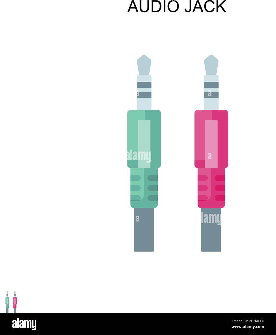 Jack audio icona vettore semplice. Modello di disegno del simbolo di illustrazione per l'elemento dell'interfaccia utente mobile Web. Illustrazione Vettoriale