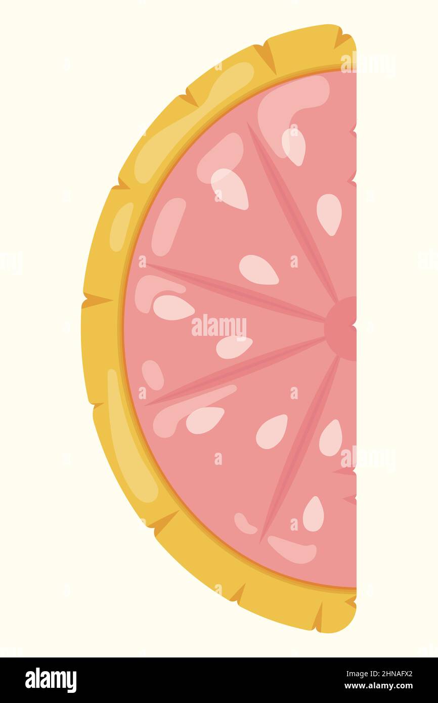 Pompelmo materasso gonfiabile icona per la festa in piscina, la vacanza in spiaggia e la vacanza in hotel Illustrazione Vettoriale