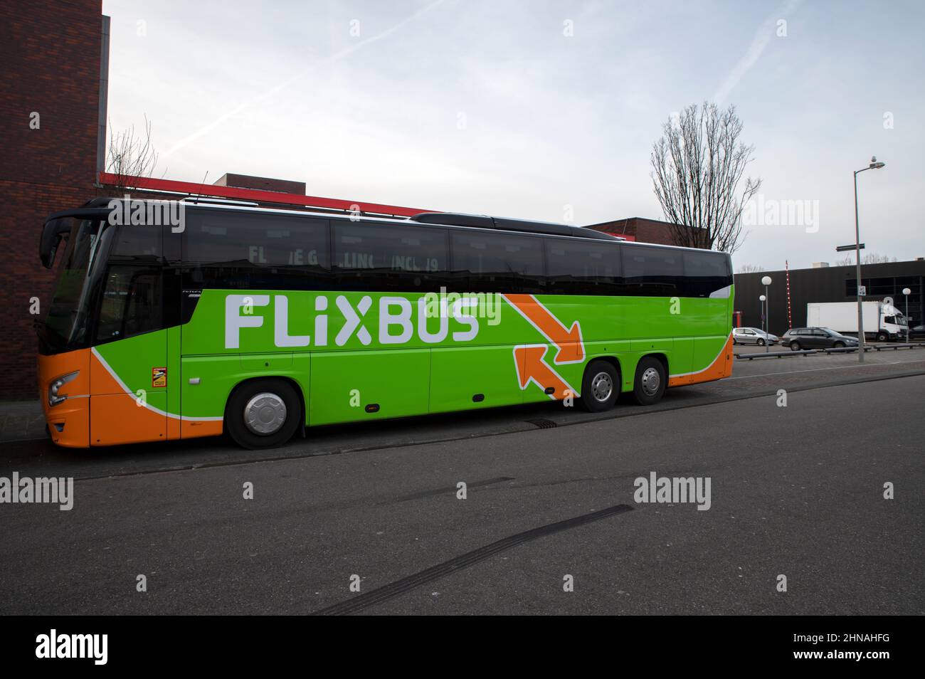 Flixbus Touring Car ad Amsterdam Paesi Bassi 13-2-2022 Foto Stock