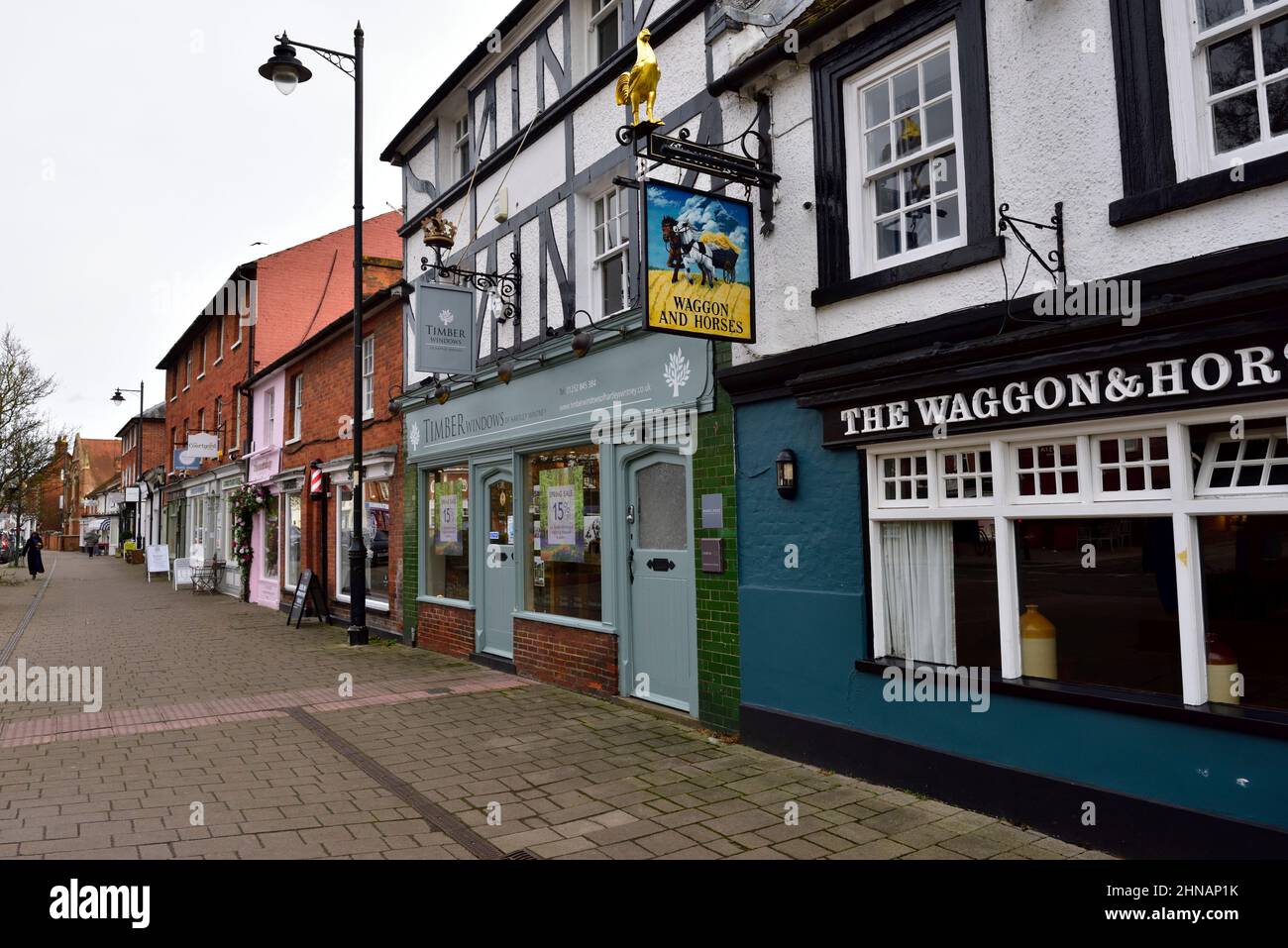 Hartley Wintney High Street, Hampshire, Regno Unito Foto Stock