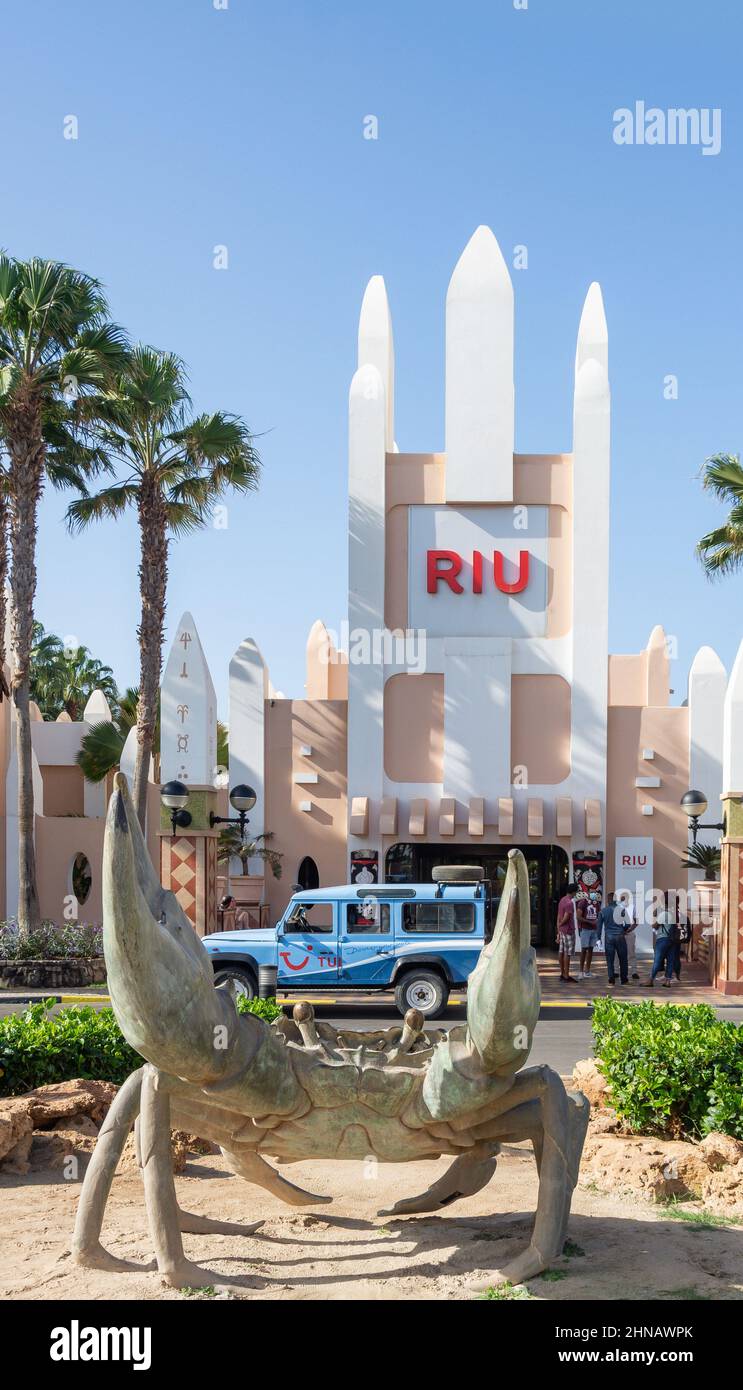 Ingresso al Rui Funana Hotel, Santa Maria, SAL, República de Cabo (Capo Verde) Foto Stock