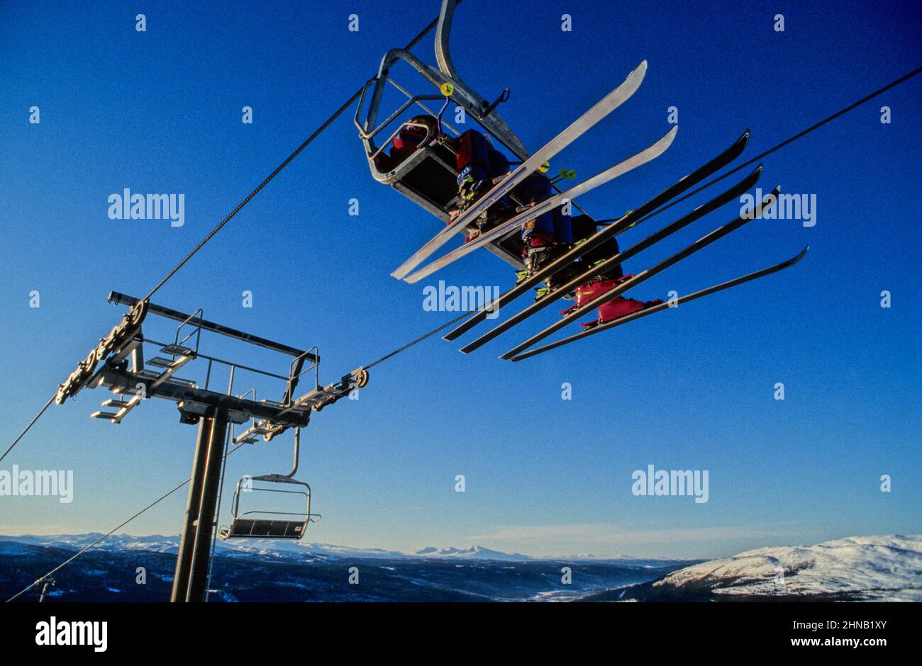 Skilift, Tignes, Francia Foto Stock