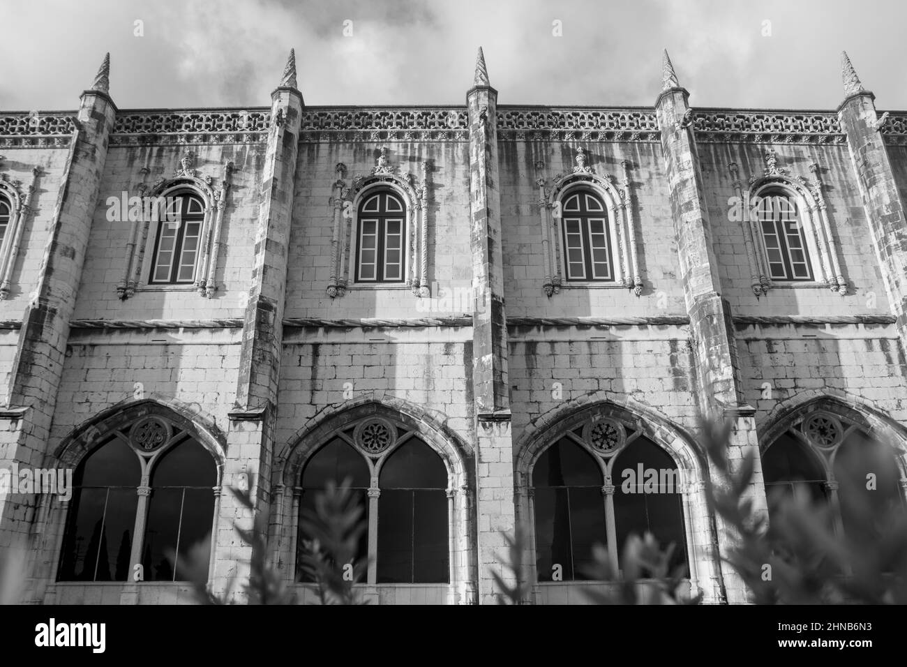 Mosteiro dos Jeronimos, vista dello storico Monastero di Jeronimos a Lisbona, Belem durante il tramonto Foto Stock