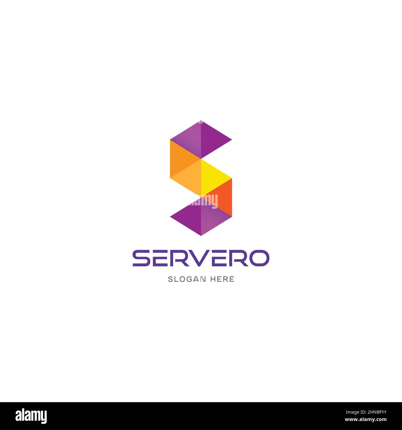 Design con logo lettera S viola Illustrazione Vettoriale