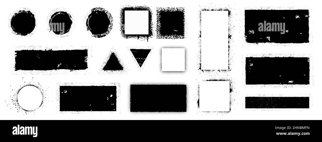 Callouts grunge, info boxes modello con stile grunge Illustrazione Vettoriale