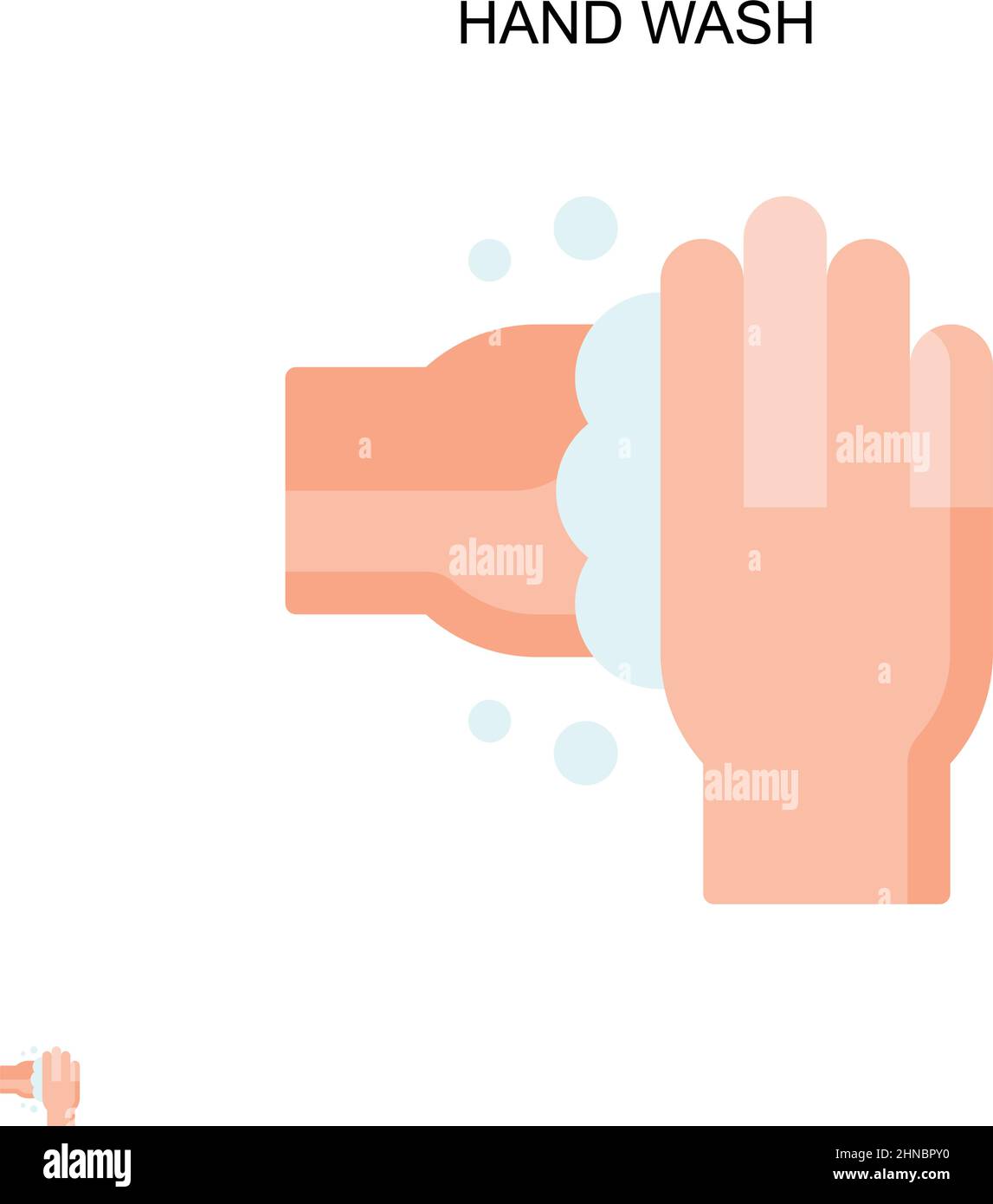 Icona vettore lavaggio a mano semplice. Modello di disegno del simbolo di illustrazione per l'elemento dell'interfaccia utente mobile Web. Illustrazione Vettoriale
