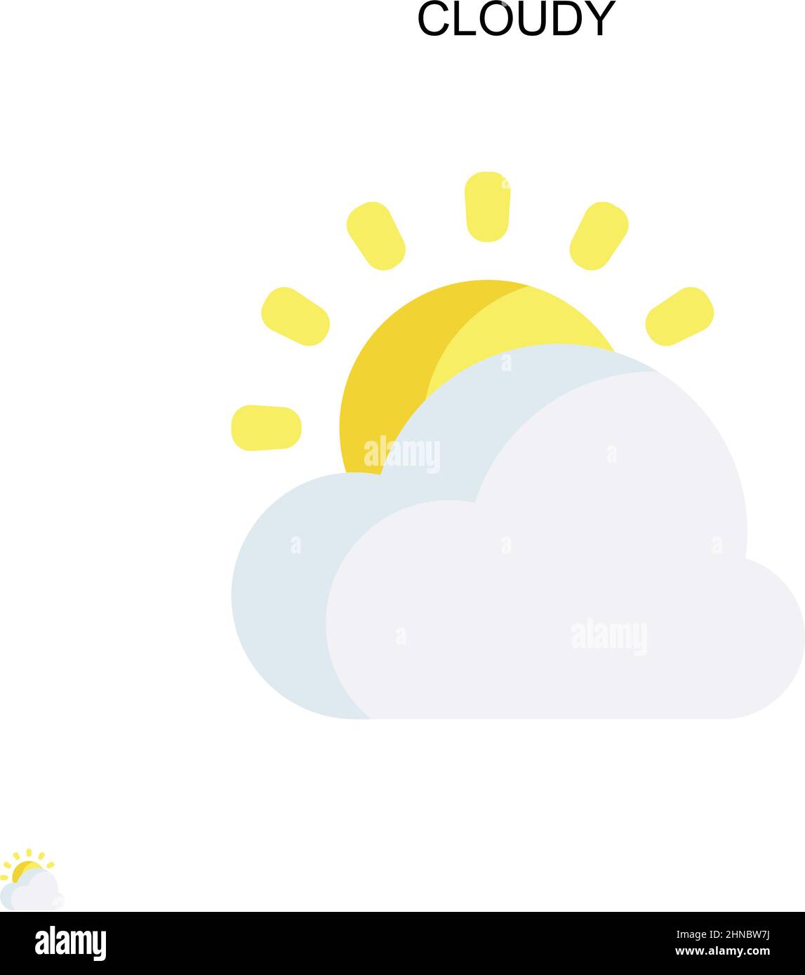 Icona del vettore Cloudy Simple. Modello di disegno del simbolo di illustrazione per l'elemento dell'interfaccia utente mobile Web. Illustrazione Vettoriale