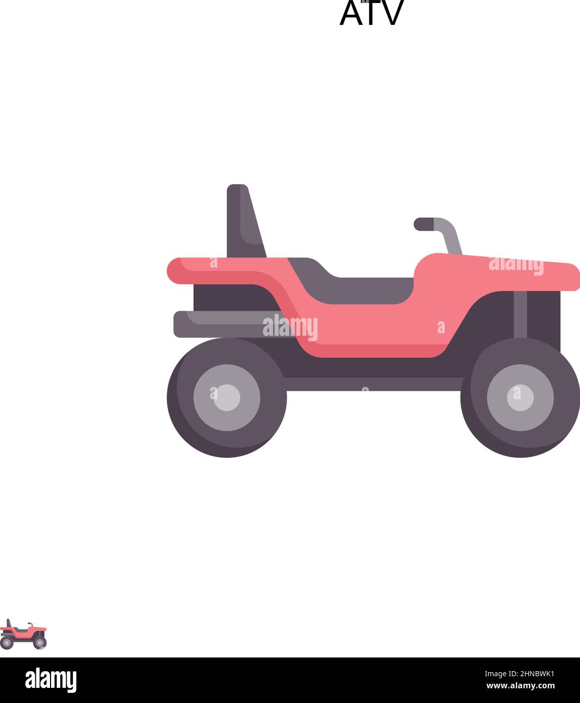 Icona vettore semplice ATV. Modello di disegno del simbolo di illustrazione per l'elemento dell'interfaccia utente mobile Web. Illustrazione Vettoriale